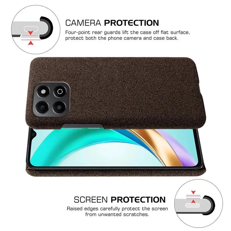 For Honor X6b 4G Case Cloth Texture Anti-Scratch Protective PC Phone Cover