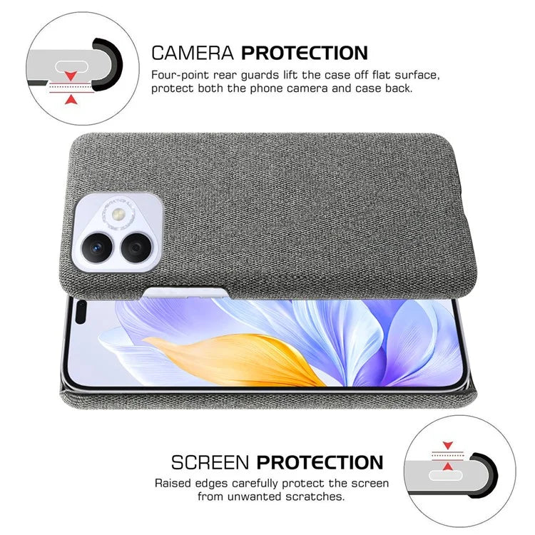 For Honor X60i 5G Case Cloth Texture Anti-Scratch Protective PC Phone Cover