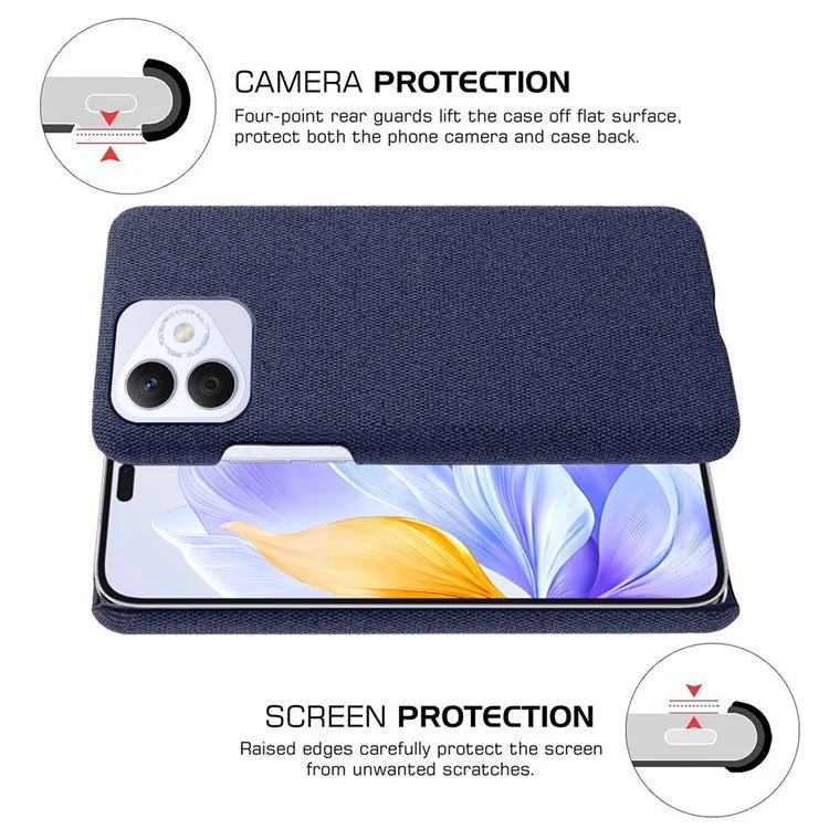 For Honor X60i 5G Case Cloth Texture Anti-Scratch Protective PC Phone Cover