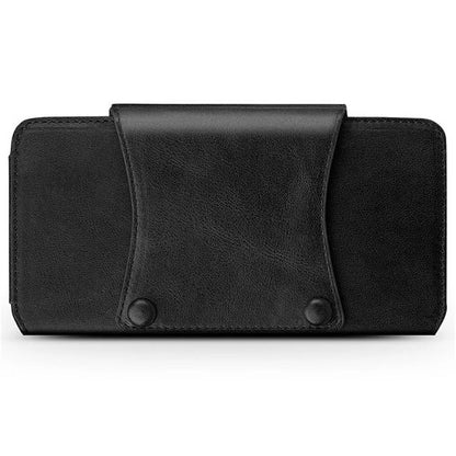 QIALINO Universal Genuine Cow Leather Waist Pouch Case for Under 6.9-inch Phones Drop-Proof Business Style Phone Bag