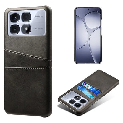For Xiaomi Redmi K70 Ultra Case Dual Card Slots PU Leather + Hard PC Phone Cover