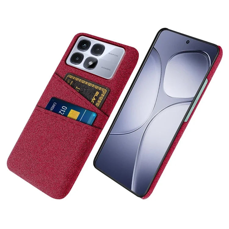 For Xiaomi Redmi K70 Ultra Case Cloth + Hard PC Phone Cover with Dual Card Slots
