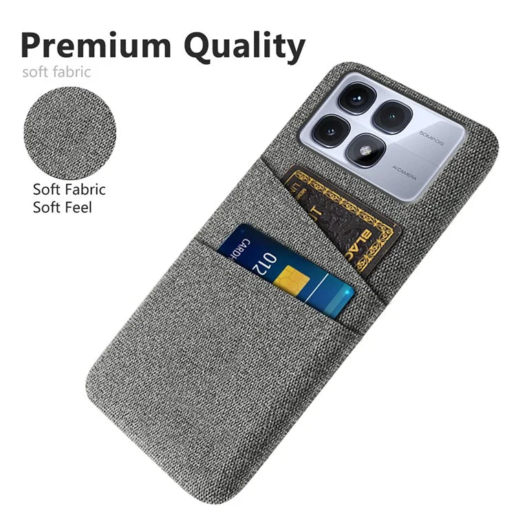 For Xiaomi Redmi K70 Ultra Case Cloth + Hard PC Phone Cover with Dual Card Slots