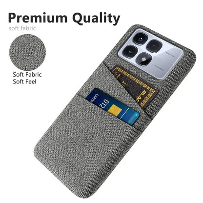 For Xiaomi Redmi K70 Ultra Case Cloth + Hard PC Phone Cover with Dual Card Slots