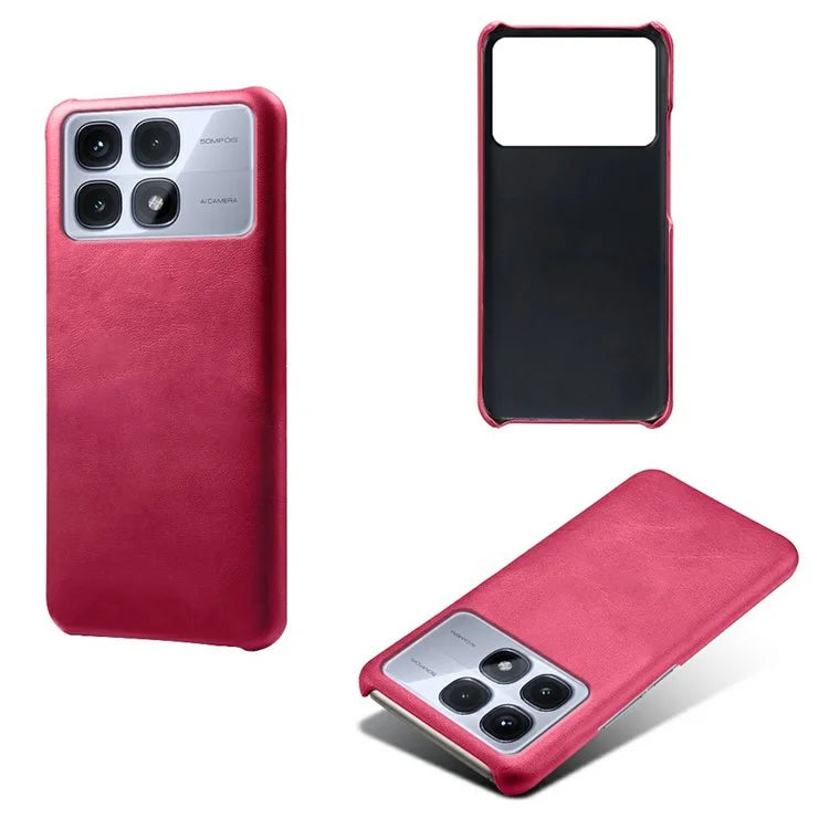 For Xiaomi Redmi K70 Ultra Case Calf Texture PU Leather Hard PC Protective Phone Cover