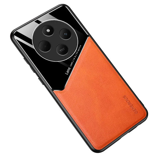 For Xiaomi Redmi 14C 4G Case Leather Coated PC+TPU Phone Back Cover