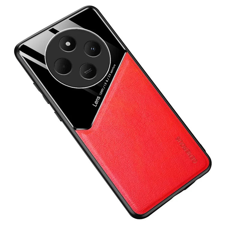 For Xiaomi Redmi 14C 4G Case Leather Coated PC+TPU Phone Back Cover