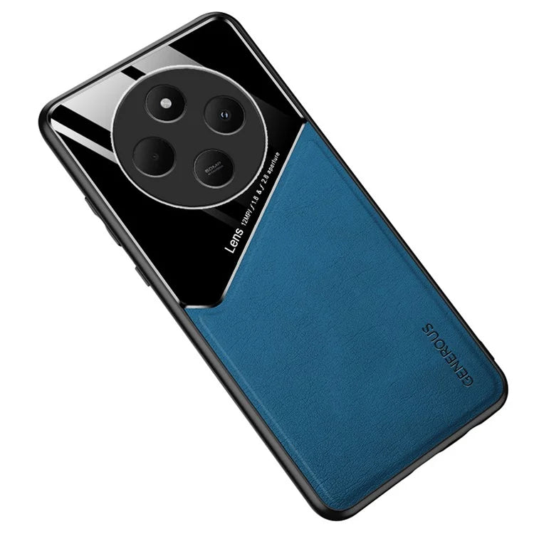 For Xiaomi Redmi 14C 4G Case Leather Coated PC+TPU Phone Back Cover