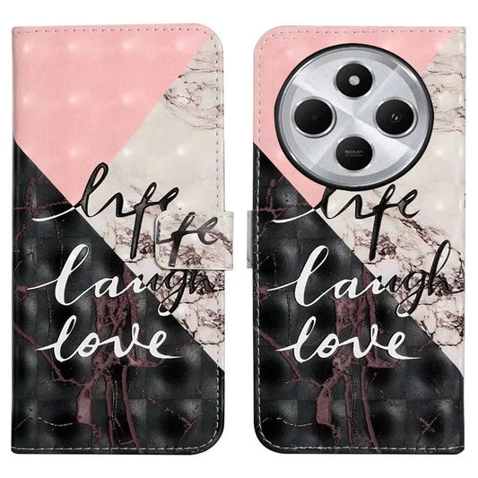 For Xiaomi Redmi 14C 4G Case 3D Creative Pattern PU Leather Stand Phone Cover