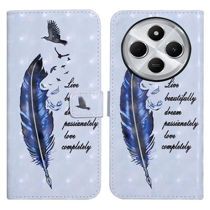 For Xiaomi Redmi 14C 4G Case 3D Creative Pattern PU Leather Stand Phone Cover