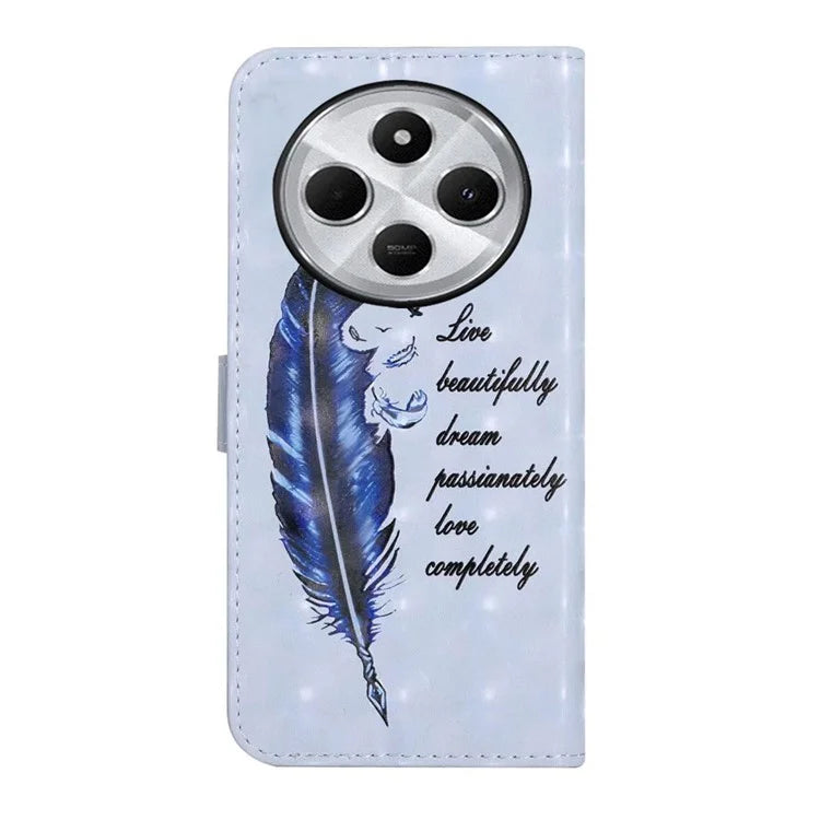 For Xiaomi Redmi 14C 4G Case 3D Creative Pattern PU Leather Stand Phone Cover