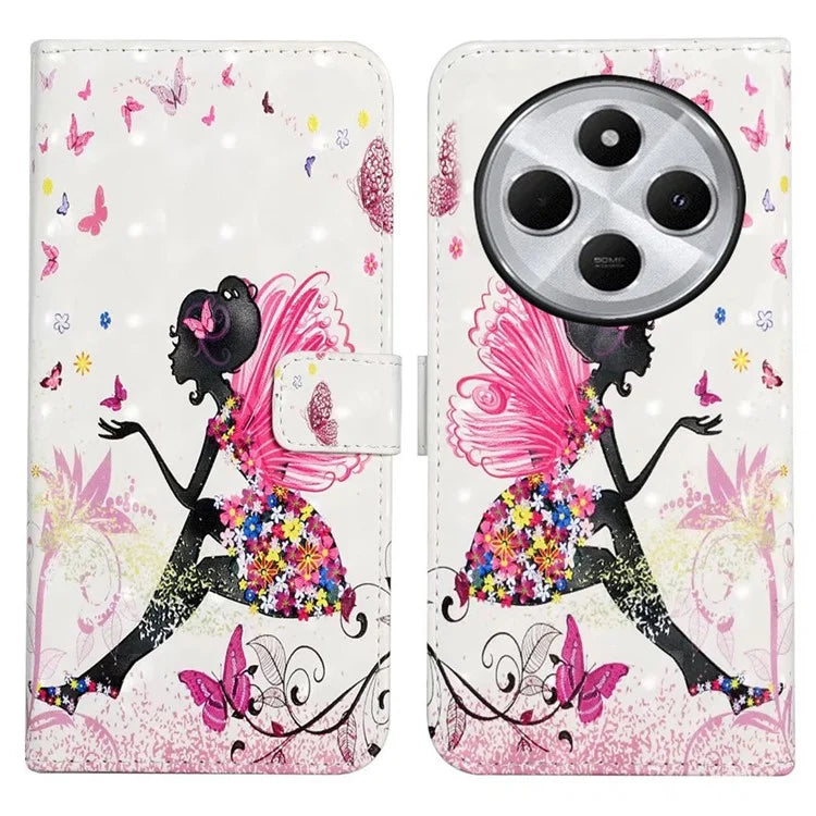 For Xiaomi Redmi 14C 4G Case 3D Creative Pattern PU Leather Stand Phone Cover