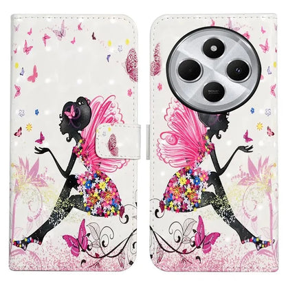 For Xiaomi Redmi 14C 4G Case 3D Creative Pattern PU Leather Stand Phone Cover