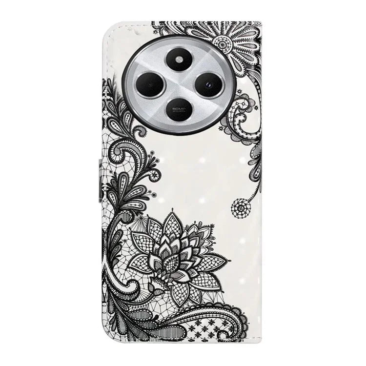 For Xiaomi Redmi 14C 4G Case 3D Creative Pattern PU Leather Stand Phone Cover