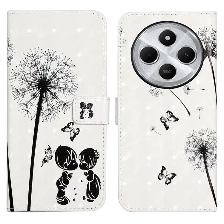 For Xiaomi Redmi 14C 4G Case 3D Creative Pattern PU Leather Stand Phone Cover