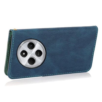 For Xiaomi Redmi 14C 4G Cover Color Splicing Wallet Stand Leather Phone Case with Wrist Strap
