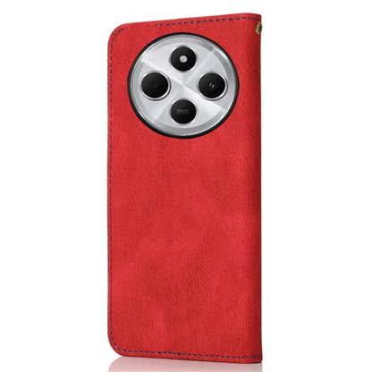 For Xiaomi Redmi 14C 4G Cover Color Splicing Wallet Stand Leather Phone Case with Wrist Strap