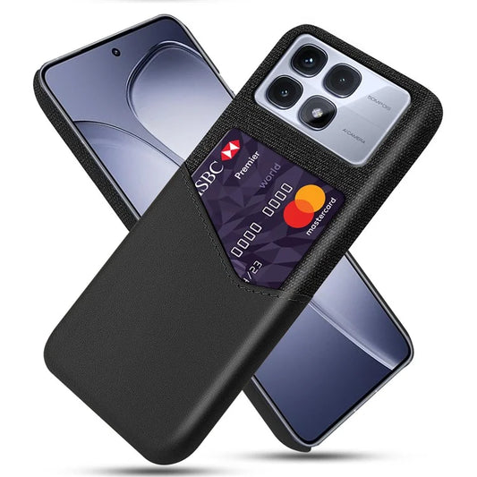 For Xiaomi Redmi K70 Ultra Case Cloth Texture PU Leather Hard PC Card Slot Phone Cover