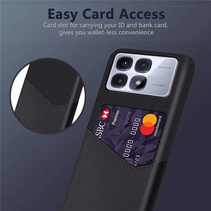 For Xiaomi Redmi K70 Ultra Case Cloth Texture PU Leather Hard PC Card Slot Phone Cover