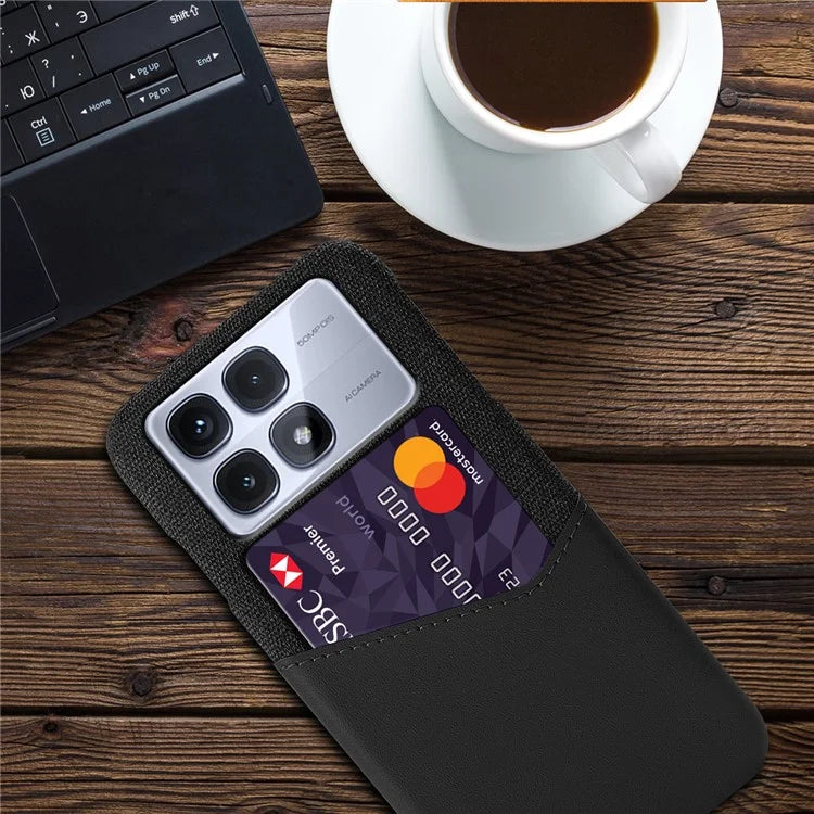 For Xiaomi Redmi K70 Ultra Case Cloth Texture PU Leather Hard PC Card Slot Phone Cover