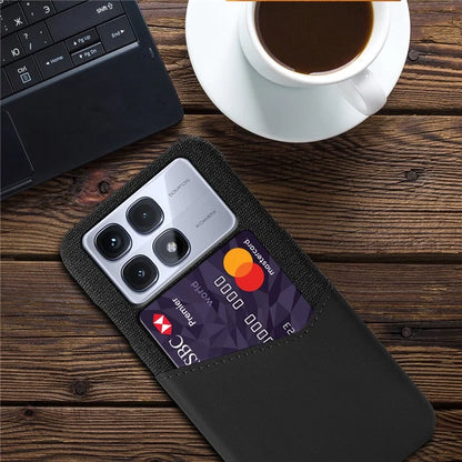 For Xiaomi Redmi K70 Ultra Case Cloth Texture PU Leather Hard PC Card Slot Phone Cover