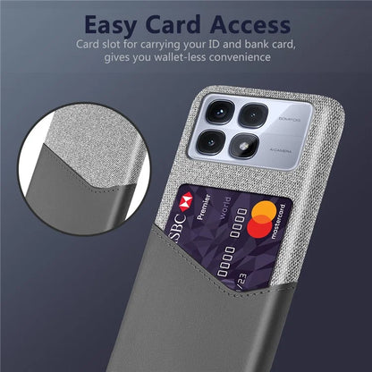 For Xiaomi Redmi K70 Ultra Case Cloth Texture PU Leather Hard PC Card Slot Phone Cover