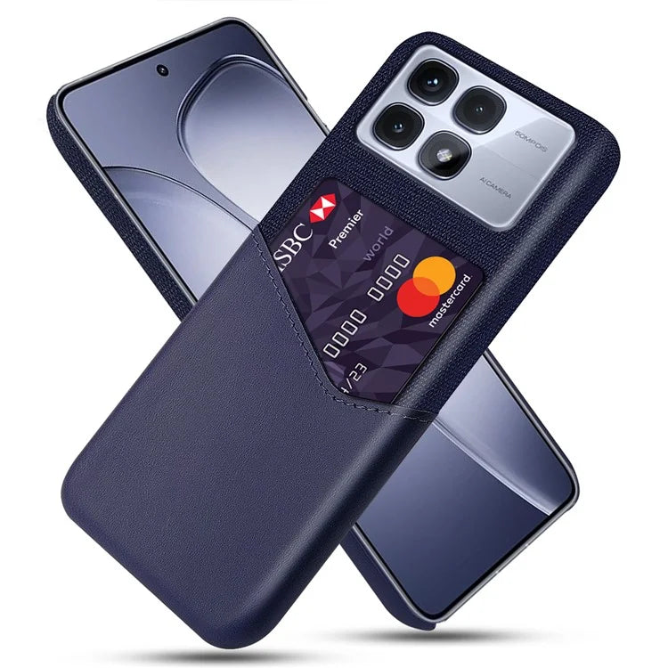 For Xiaomi Redmi K70 Ultra Case Cloth Texture PU Leather Hard PC Card Slot Phone Cover