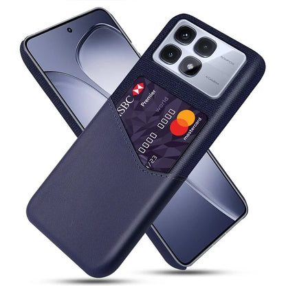 For Xiaomi Redmi K70 Ultra Case Cloth Texture PU Leather Hard PC Card Slot Phone Cover