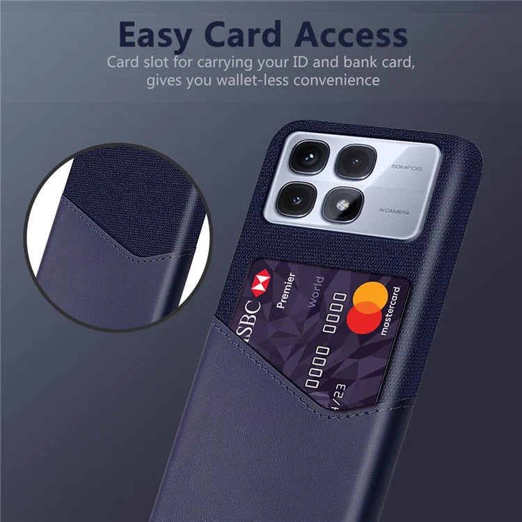For Xiaomi Redmi K70 Ultra Case Cloth Texture PU Leather Hard PC Card Slot Phone Cover