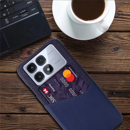 For Xiaomi Redmi K70 Ultra Case Cloth Texture PU Leather Hard PC Card Slot Phone Cover