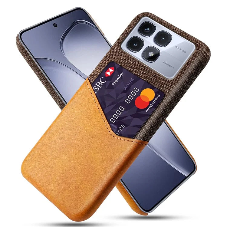 For Xiaomi Redmi K70 Ultra Case Cloth Texture PU Leather Hard PC Card Slot Phone Cover