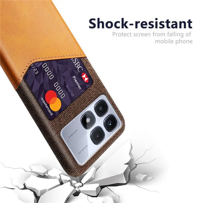 For Xiaomi Redmi K70 Ultra Case Cloth Texture PU Leather Hard PC Card Slot Phone Cover