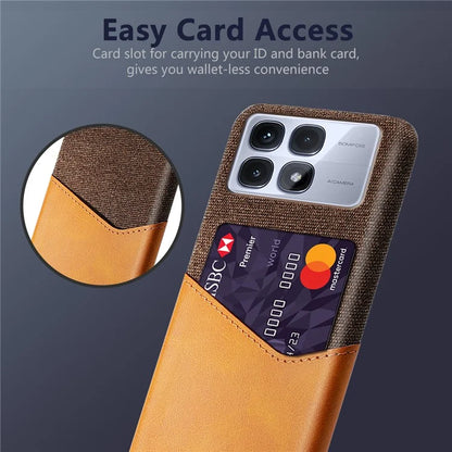 For Xiaomi Redmi K70 Ultra Case Cloth Texture PU Leather Hard PC Card Slot Phone Cover