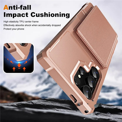 For Samsung Galaxy S24 Ultra Case Card Slot Kickstand Leather+TPU Reinforced Corner Phone Cover