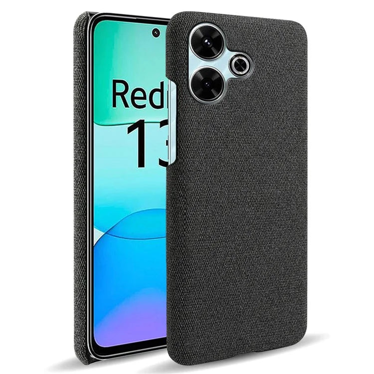 For Xiaomi Redmi 13 4G Case Cloth Texture Anti-Scratch Protective PC Phone Cover