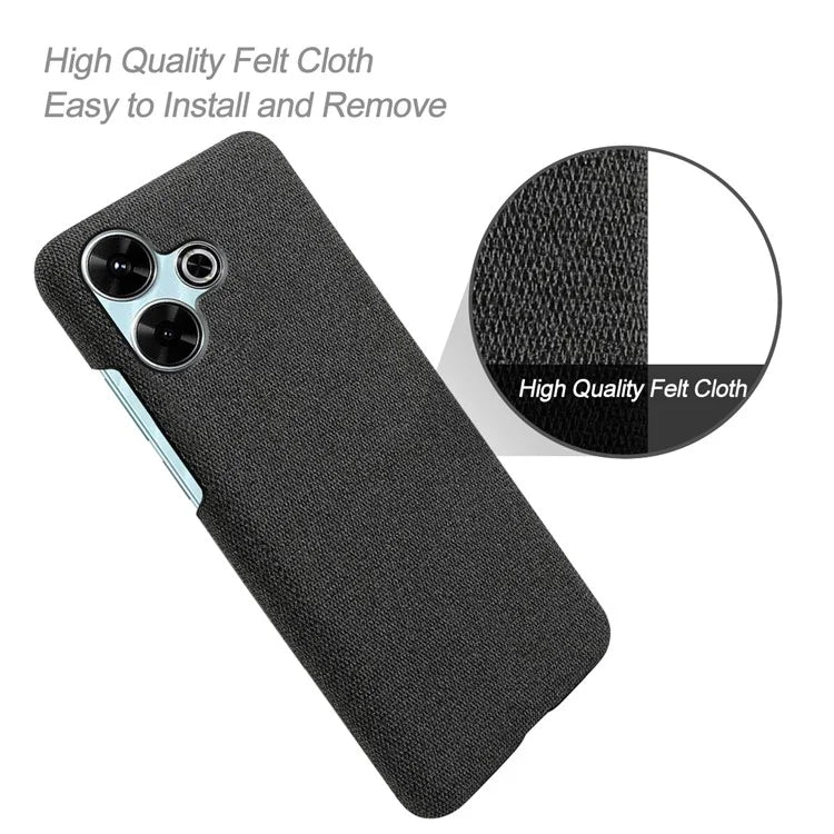For Xiaomi Redmi 13 4G Case Cloth Texture Anti-Scratch Protective PC Phone Cover