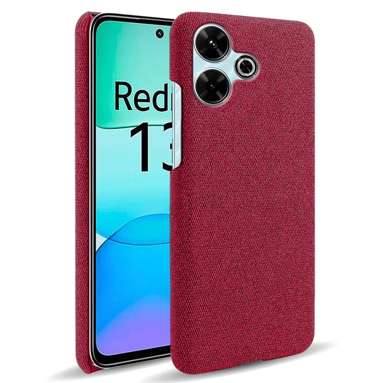 For Xiaomi Redmi 13 4G Case Cloth Texture Anti-Scratch Protective PC Phone Cover