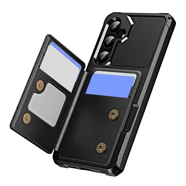 For Samsung Galaxy A35 5G Case Card Slot Kickstand Leather+TPU Reinforced Corner Phone Cover