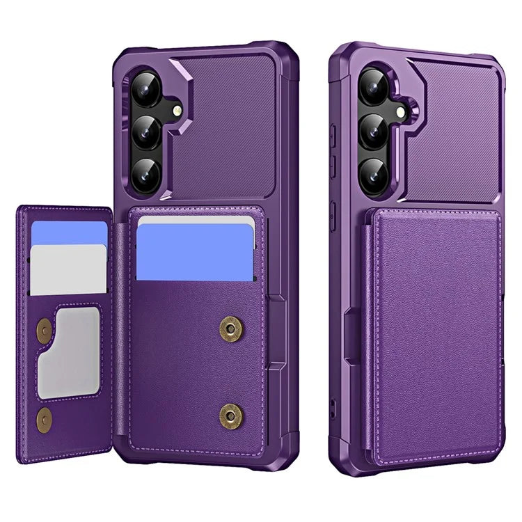For Samsung Galaxy A35 5G Case Card Slot Kickstand Leather+TPU Reinforced Corner Phone Cover