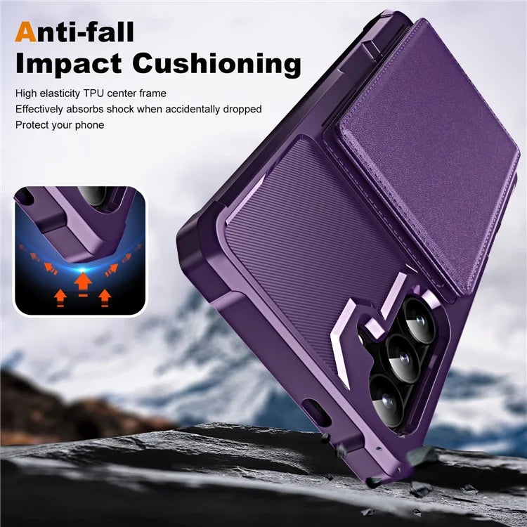 For Samsung Galaxy A35 5G Case Card Slot Kickstand Leather+TPU Reinforced Corner Phone Cover