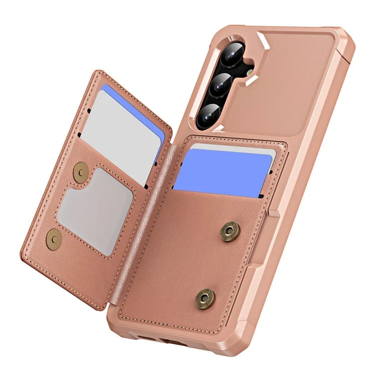 For Samsung Galaxy A35 5G Case Card Slot Kickstand Leather+TPU Reinforced Corner Phone Cover