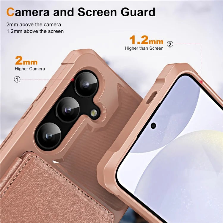 For Samsung Galaxy A35 5G Case Card Slot Kickstand Leather+TPU Reinforced Corner Phone Cover