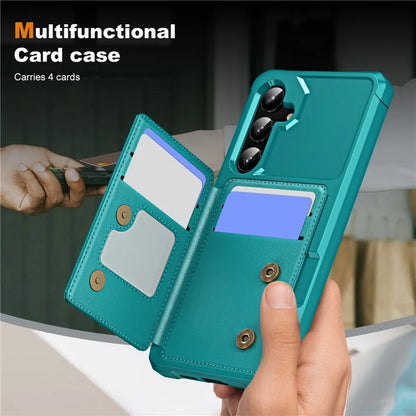 For Samsung Galaxy A35 5G Case Card Slot Kickstand Leather+TPU Reinforced Corner Phone Cover