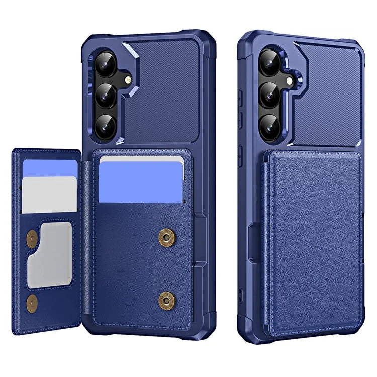 For Samsung Galaxy A35 5G Case Card Slot Kickstand Leather+TPU Reinforced Corner Phone Cover