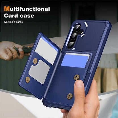 For Samsung Galaxy A35 5G Case Card Slot Kickstand Leather+TPU Reinforced Corner Phone Cover