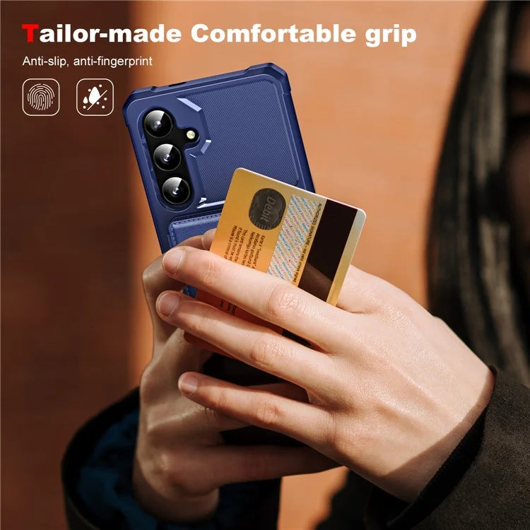 For Samsung Galaxy A35 5G Case Card Slot Kickstand Leather+TPU Reinforced Corner Phone Cover
