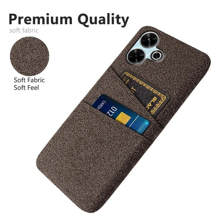 For Xiaomi Redmi 13 4G Case Cloth + Hard PC Phone Cover with Dual Card Slots