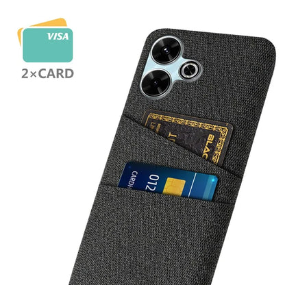 For Xiaomi Redmi 13 4G Case Cloth + Hard PC Phone Cover with Dual Card Slots