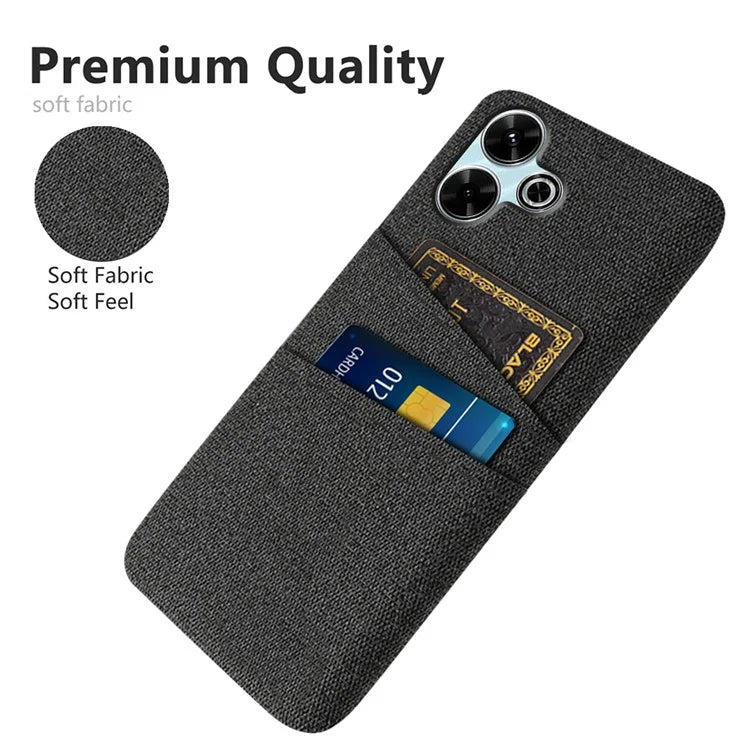 For Xiaomi Redmi 13 4G Case Cloth + Hard PC Phone Cover with Dual Card Slots