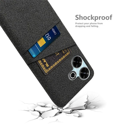 For Xiaomi Redmi 13 4G Case Cloth + Hard PC Phone Cover with Dual Card Slots